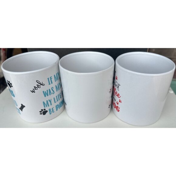 Greenbrier International, Inc. Set of 3 Ceramic Dog Themed Coffee Mugs 4" Tall - Picture 3 of 16